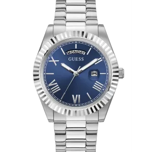 GUESS Mens Silver Tone Day/Date Watch