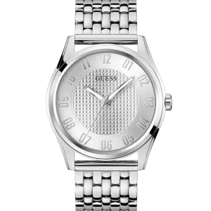 GUESS Mens Silver Tone Analog Watch