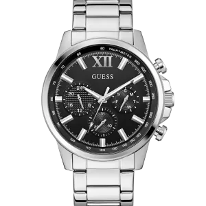 GUESS Mens Silver Tone Multi-function Watch