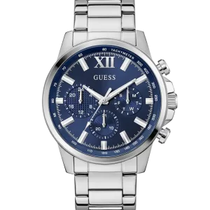 GUESS Mens Silver Tone Multi-function Watch