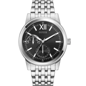 GUESS Mens Silver Tone Multi-function Watch