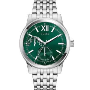 GUESS Mens Silver Tone Multi-function Watch