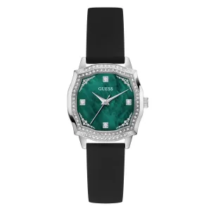 GUESS Ladies Black Silver Tone Analog Watch