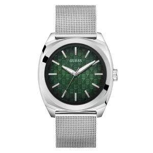 GUESS Mens Silver Tone Analog Watch